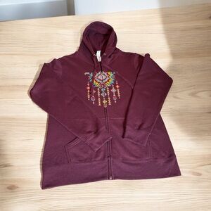 INDEPENDENT TRADING COMPANY MAROON ZIP HOODIE SIZE LARGE